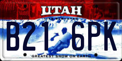 UT license plate B216PK