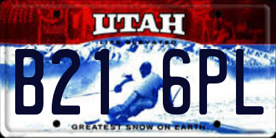 UT license plate B216PL