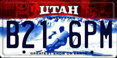 UT license plate B216PM