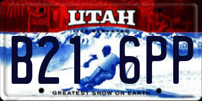UT license plate B216PP