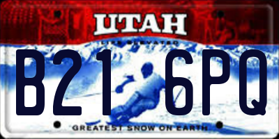 UT license plate B216PQ