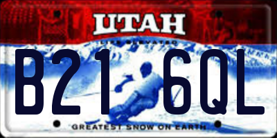 UT license plate B216QL