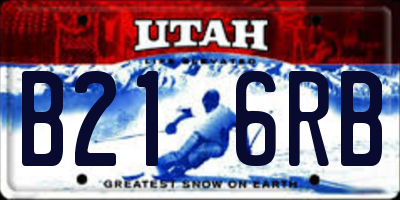 UT license plate B216RB