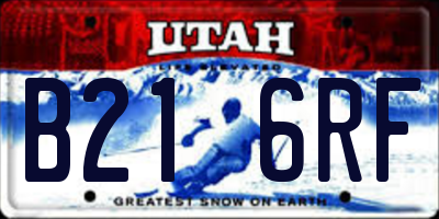 UT license plate B216RF