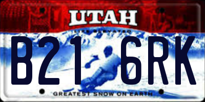 UT license plate B216RK