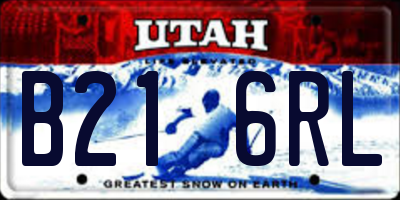 UT license plate B216RL