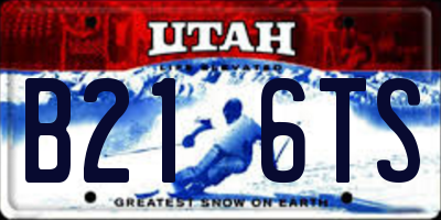 UT license plate B216TS