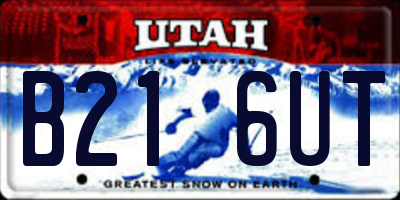 UT license plate B216UT