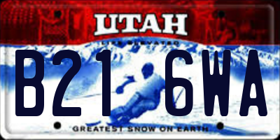 UT license plate B216WA
