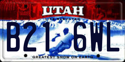 UT license plate B216WL