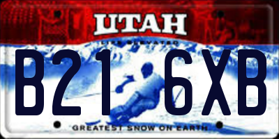 UT license plate B216XB