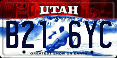 UT license plate B216YC