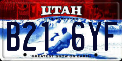 UT license plate B216YF