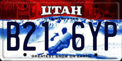 UT license plate B216YP
