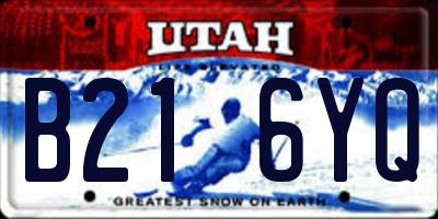 UT license plate B216YQ