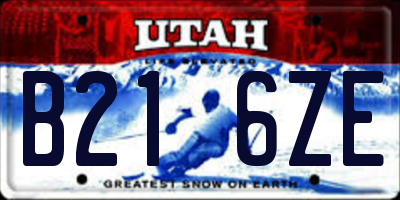 UT license plate B216ZE
