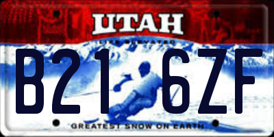 UT license plate B216ZF