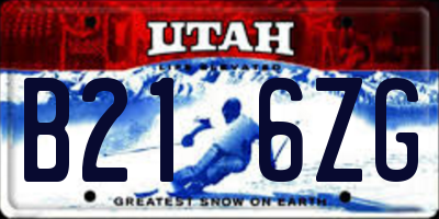 UT license plate B216ZG