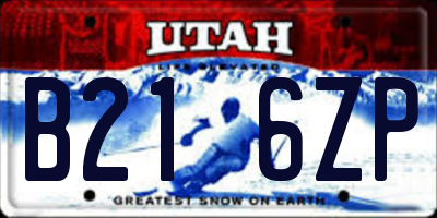 UT license plate B216ZP