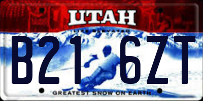 UT license plate B216ZT