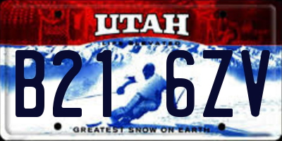 UT license plate B216ZV