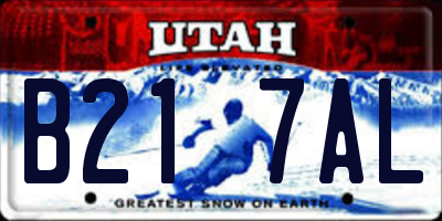 UT license plate B217AL
