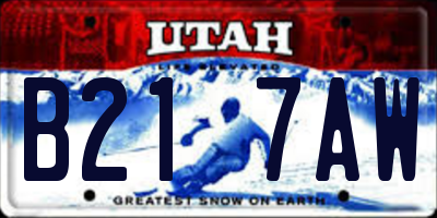 UT license plate B217AW