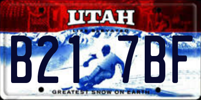 UT license plate B217BF