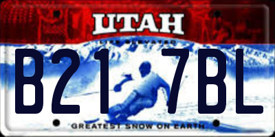 UT license plate B217BL