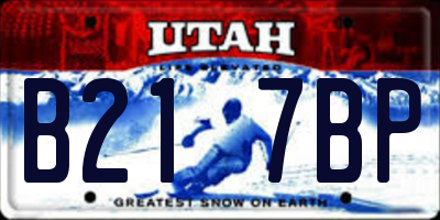 UT license plate B217BP