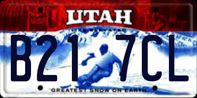 UT license plate B217CL