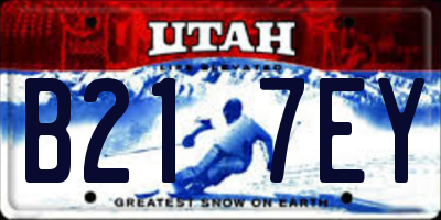 UT license plate B217EY