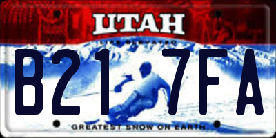 UT license plate B217FA