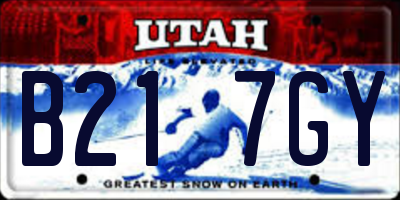 UT license plate B217GY