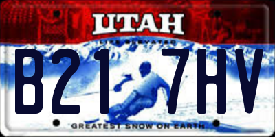 UT license plate B217HV