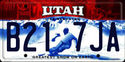 UT license plate B217JA
