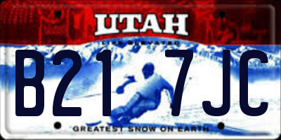 UT license plate B217JC