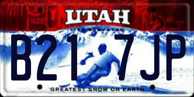 UT license plate B217JP