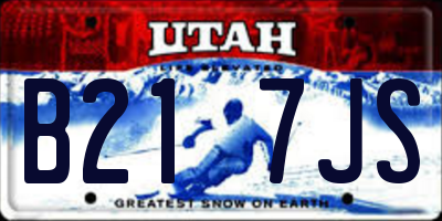 UT license plate B217JS