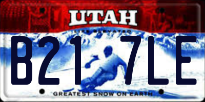 UT license plate B217LE