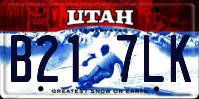 UT license plate B217LK