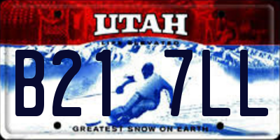 UT license plate B217LL