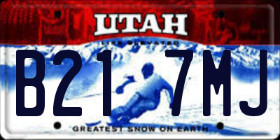UT license plate B217MJ