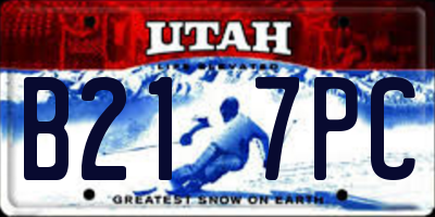 UT license plate B217PC