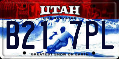 UT license plate B217PL