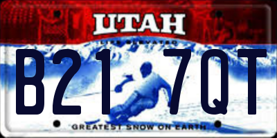 UT license plate B217QT