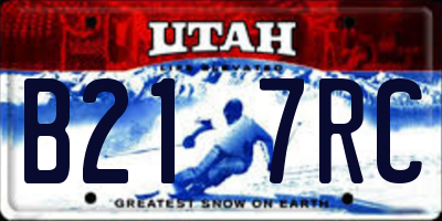 UT license plate B217RC