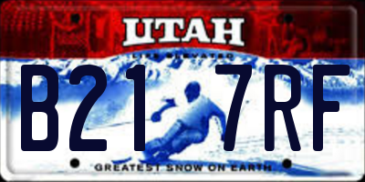 UT license plate B217RF