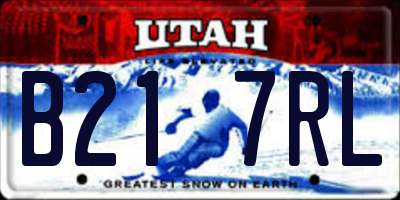 UT license plate B217RL