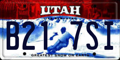 UT license plate B217SI